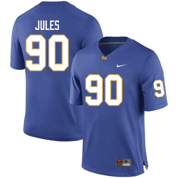 Men #90 Deandre Jules Pitt Panthers College Football Jerseys Sale-Royal